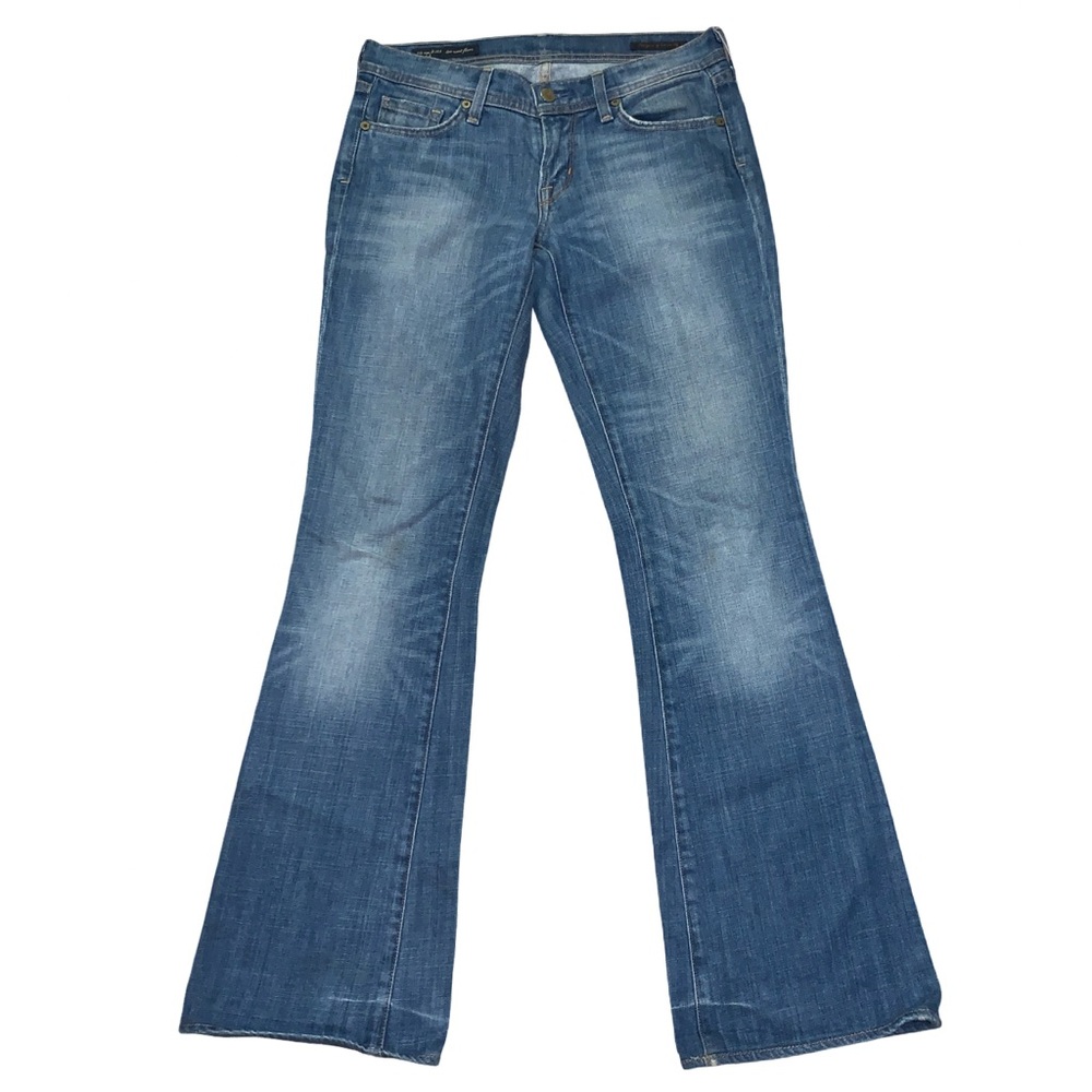Citizens of Humanity Jeans Low Waist Flare Distressed Size 27 Pants Embroidered